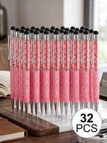 [客製化]1-32支個性化金屬可伸縮鑽石圓珠筆 + 觸控螢幕觸控筆套組 | 防滑握把 + 流暢書寫中尖 | 相容手機/平板/辦公設備 | 可刻印姓名/日期/Logo | 商務刻字筆 + 教師節禮物 + 婚禮情侶中性筆 - 碎鑽筆玫紅色 - 查看 15