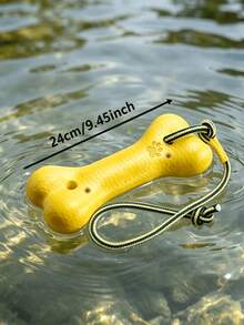 1pc Large Durable EVA Floating Dog Training Ball, Minimalist Practical Style, Solid Color Options, Bone-Shaped Floating Dog Toy, Round Ball With Pull Ring, Comes With Leash For Easy Control - Multicolor - View 6