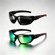 Unisex Multi-Color Set Outdoor Multi-Function Sports Glasses, Full Wrap-Around Colorful Coated Lenses With Anti-Slip Temples, Suitable For Cycling, Driving, Hiking, Camping, Travel And Daily Wear - Black Frame - View 9