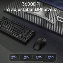 AJAZZ NJ10 Wired Mouse, Symmetrical Design, 3D Scroll Wheel, 6-Level Adjustable DPI 3600, Office Mouse/Gaming Mouse - View 7