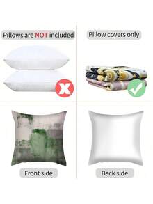 shangxia 2 Buah--Sarung Bantal Motif Abstrak Bertekstur Abu-abu Hijau Morandi, Bantal Sofa Kamar Tidur Gaya Wabi-Sabi Jepang-- (Isi Bantal Tidak Termasuk) - (Tanpa Bordir) -- (Berbagai Ukuran) -- (Cetakan Satu Sisi) - MultiWarna - View 6