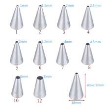 12 Sizes Round Hole Cake Decorating Piping Tips Line Cupcake Decoration Small Piping Tips - Multicolor - View 2