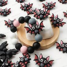 8 Pink Bubble Bat 3D Silicone Beads, Used Pen Decoration, Jewelry Making, And Bracelets, Cute Halloween Theme, Very Suitable Handmade Crafts, Beads And Bead Combinations - 8 Bats - View 8