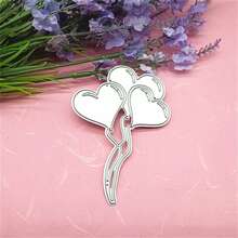 Heart-Shaped Balloon Metal Scrapbook Embossing Die Cutting DIY Photo Album Greeting Card Punching Mold Birthday Party - C-Silver - View 5