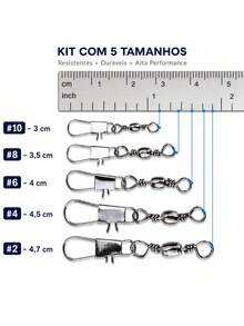 Kit C/200 Snap Destorcedor Girador Engate Rápido 4/6/8/10/12 - A - Visão 2