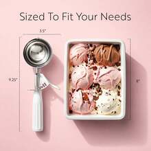 Met Lux 4.66 Ounce Portion Scoop 1 Trigger Release Cookie Scoop - With White Handle Stainless Steel Disher For Portion Control Scoop - Color - View 2