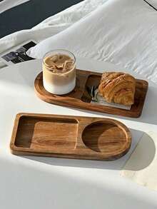 1 pieza bandeja vintage para desayuno, café, té, agua, juego de té de la tarde, pan, pasteles, postres - Marrón Mocha - Ver 1
