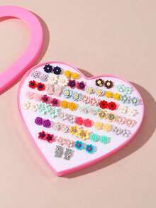 NAIZHU 36pcs Assorted Colorful Flower Stud Earrings Set, Random Color - Multicolor - View 3