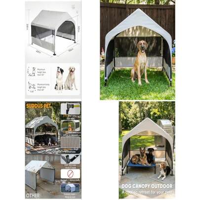 Dog House Outdoor, Extra Large Dog Tent Outside, Dog Shade Shelter With Three-Sided Breathable Mesh Windows, Sun Rain Cover For Pet, Dogs 48" D X 48" W X 39" H