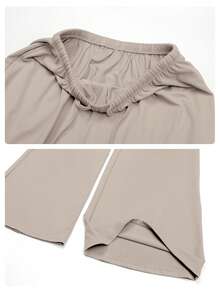 MFVIM Women's 2-Piece Sports Set, Yoga Halter Top And Wide-Leg Casual Pants, Breathable, Soft, And Comfortable, Perfect For Daily Wear - Linen - View 12