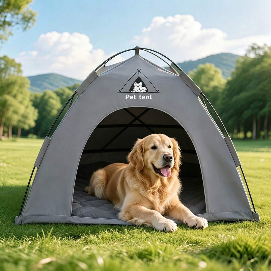 抗焦慮開放式寵物帳篷，貓咪與小型犬用舒緩隱蔽監控床，免工具組裝，室內戶外旅行適用