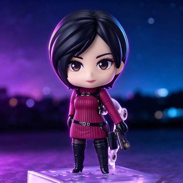 1pc Anime Figure With Adjustable Head, Q-Version Collectible Statue, PVC Display Piece, Collectible, Christmas Gift, Birthday Gift, Cute Clay-Like Movable Figurine Model