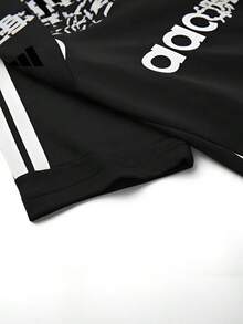 Adidas Summer New Breathable Sports Retro Jersey Style Polo Collar Top - Black and White - View 5