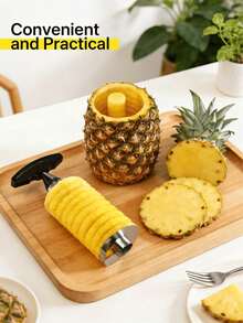 1pc Stainless Steel Pineapple Corer, Pineapple Core Remover, Easy To Use Peeler, Rust-Resistant Reinforced Stainless Steel Sharp Blade, Fruit Slicer Tool, Detachable Handle, Kitchen Essential, Corer, Fruit Processing Tool, Random Color - Multicolor - View 7