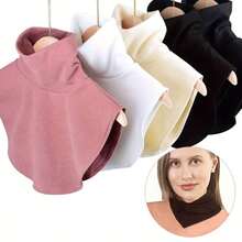 High Neck Fake Collar Women's High Elastic Neck Warmer Shawl Windproof Warm Base Layer Decoration Suitable For Outfit Matching, Winter Base Layer, Windproof Warmth, Autumn/Winter High Neck Scarf - Multicolor - View 2