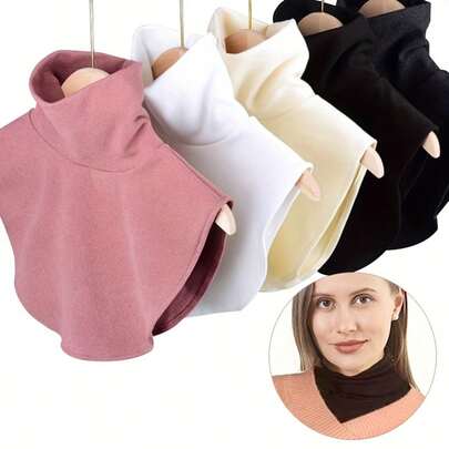 High Neck Fake Collar Women's High Elastic Neck Warmer Shawl Windproof Warm Base Layer Decoration Suitable For Outfit Matching, Winter Base Layer, Windproof Warmth, Autumn/Winter High Neck Scarf