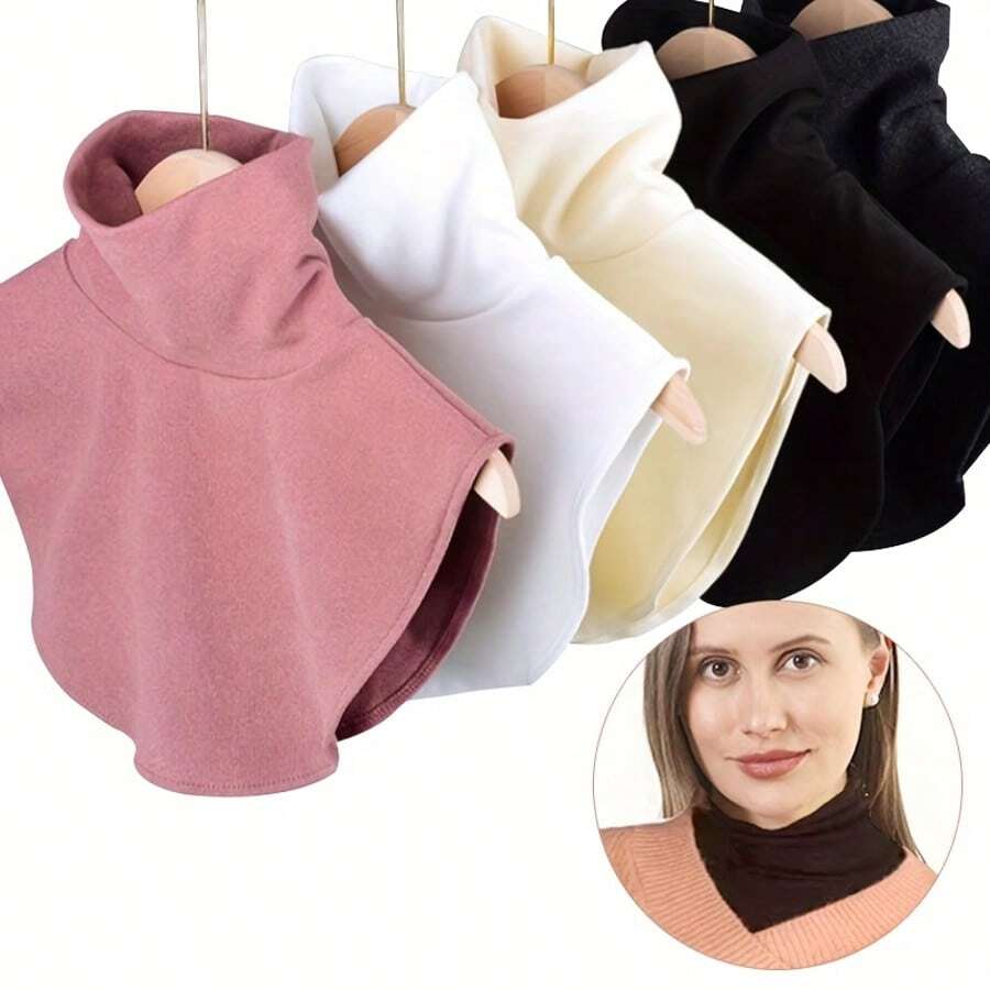 High Neck Fake Collar Women's High Elastic Neck Warmer Shawl Windproof Warm Base Layer Decoration Suitable For Outfit Matching, Winter Base Layer, Windproof Warmth, Autumn/Winter High Neck Scarf