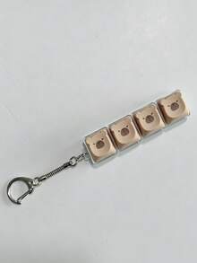 1Pc Single Shape Four-Button Mechanical Key Guinea Pig Key Pendant/Bag Strap/Car Pendant/Couple Best Friend Gift/Home Car Decoration Accessories - Multicolor - View 2