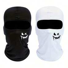 1PC/2PCS Cycling Sun Protection Full Face Mask, Ice Silk Breathable Quick-Dry Windproof Face Cover, Skull Print, Unisex - Multicolor - View 6