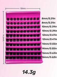 100pcs/Pack False Eyelashes, Beginner-Friendly Hair Segmented Design, Natural-Looking, Eye-Lengthening And High Volumelash Clusters,Eyelash Clusters,Individual Eyelashes,Lashes,Fake Lashes - D - 查看 3