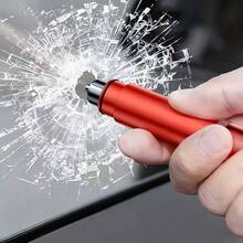1个玻璃破碎安全锤，便携式个人应急安全防护用品，适用于汽车玻璃及各种玻璃，汽车安全应急玻璃破碎器 - 圓形 - 查看 11