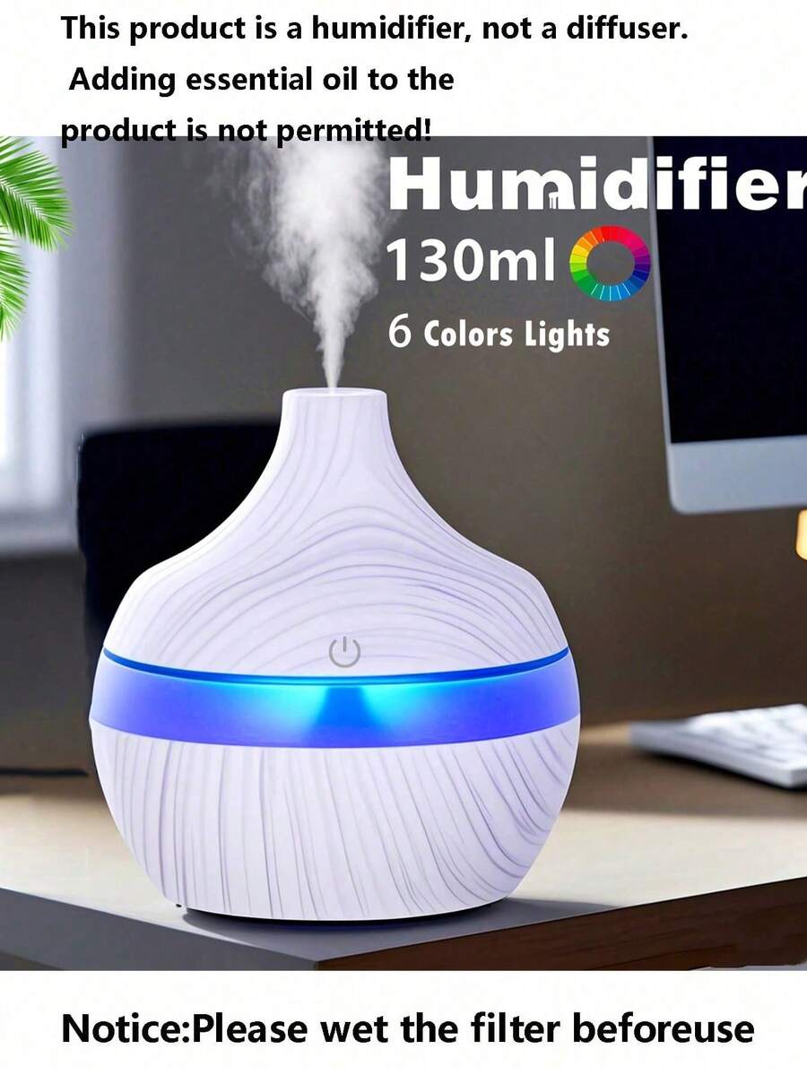 USB Touch Activated Wood Grain 300ml Humidifier Home 6-Color Ambient Light - Adding Comfort And Fashion To Your Home