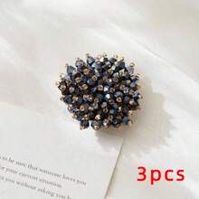 Elegant Geometric Pattern Button Set, Starry Sky Shirt Button Set, Clip-On Button Set, Fashion Crystal Cufflink Set, Suitable For Tuxedo And Wedding Dress Decoration - Multiple Colors - View 13
