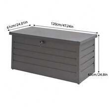 Weather-Resistant 360L Outdoor Storage Box – Galvanized Steel Panel Construction, Lockable Lid, Grey Finish, Multi-Use Garden & Patio Organizer For Tools, Sports Gear, And Yard Supplies – Compact Bench-Style Design With Smooth Edges And Sturdy Handle - Grey - View 5