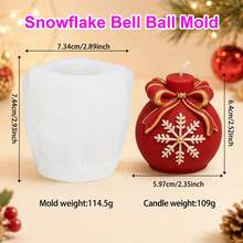 Zhonghui Mold 3D聖誕裝飾禮物球矽膠模具，蝴蝶結雪花樹Merry Xmas蠟燭模，適用DIY手工皂、樹脂、石膏及節日裝飾手工藝 - 聖誕節 - 查看 9