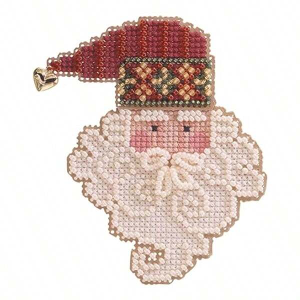 Santa Noel Beaded Counted Cross Stitch Ornament Kit 2002 Charmed Santa Faces MHCSF34