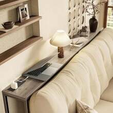 Mesa Recibidor Entrada con Tomacorrientes y Puertos USB, 100 * 75 * 15cm Consola de Entrada, Muebles Consola para Sala, Bufets, Vitrinas y Credenzas, Mesa de Sofá, Barra de - Multicolor - Ver 7