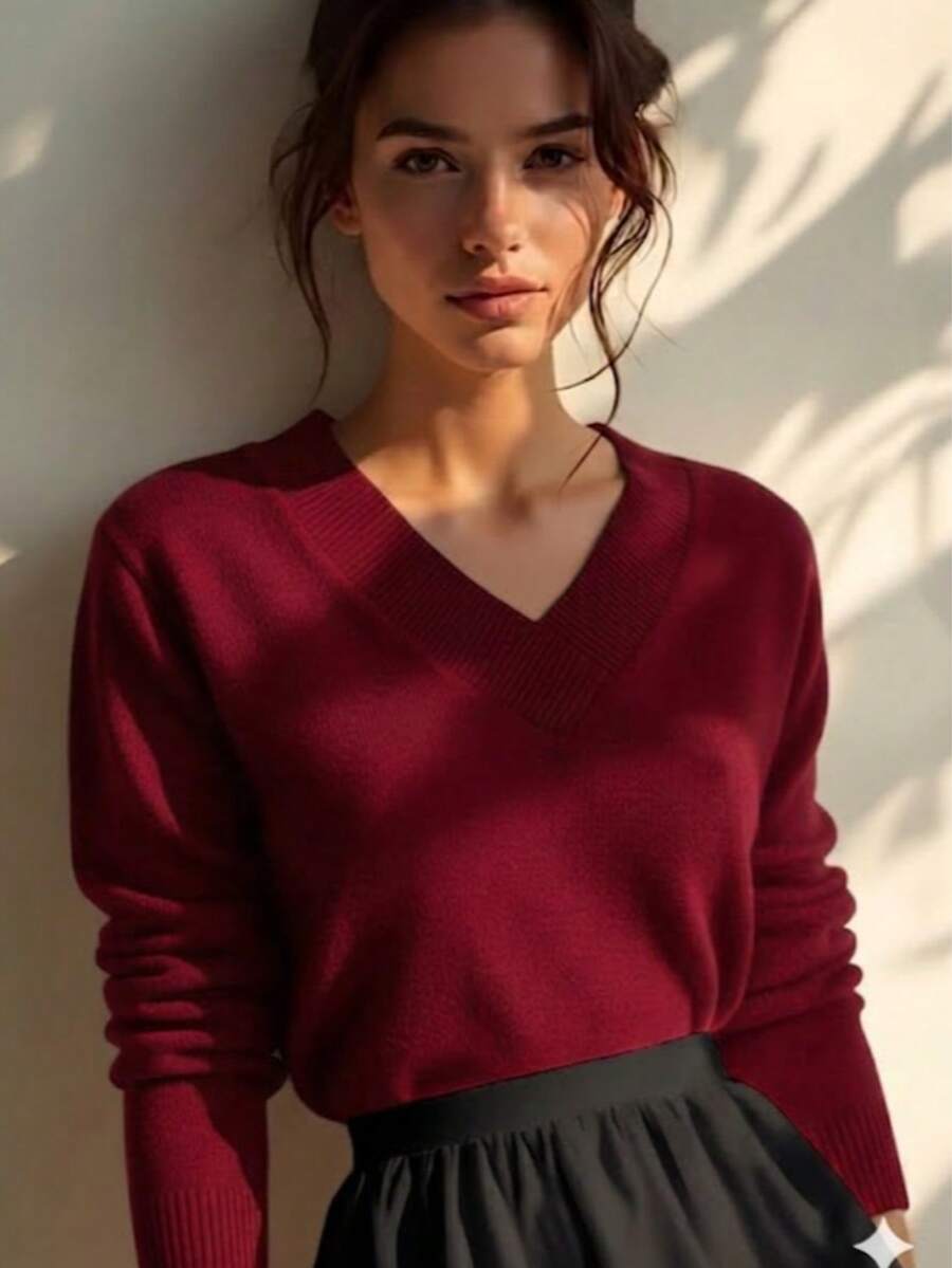 Women Sweaters - Maroon - View 1