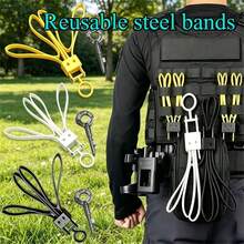 1 pieza Correa táctica - Portátil, retráctil, reutilizable, plegable, con mecanismo de bloqueo de doble orificio, adecuada para CS, caza, tiro, camping - Multicolor - Ver 1