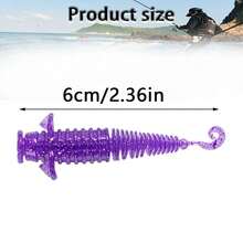 Scent Infused Curly Tail Soft Lure Silicone Fishing Worm Bionic Soft Bait For Bass Trout Perch Freshwater Saltwater Lures Fishing Tackle Artificial Swimbaits Grub Worms - Multicolor - View 12