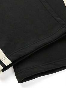 Adidas New Outdoor Running Elastic Lace-Up Wide-Leg Three-Stripe Sport Curved-Hem Pants - Black and White - View 6