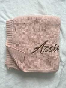 All-Season Personalized Embroidered Soft Skin-Friendly Blanket, Knitted Throw Gift, Office Nap Blanket For Commuters, Home And Office Dual-Use, Sofa Blanket, Versatile Bed Cover, Pure Cotton Breathable Comfort Blanket, Indoor/Outdoor Use, Handmade With Love, Customizable Text Options, Portable | Fashionable | Soft Texture, Nap Blanket, Sofa Throw, Customized Family Blanket, Machine Washable (Name/Initial/Text), Multiple Colors - Multicolor - View 15