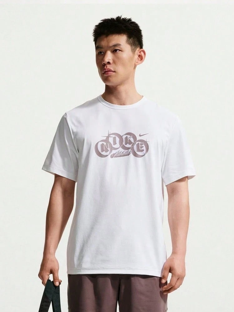 Nike HYVERSE DRI-FIT Men's Lightweight Crew-Neck Short-Sleeve Quick-Dry T-Shirt - White - View 1