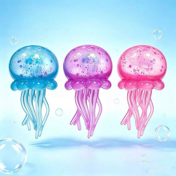Tachimi 1 Soft Colorful Jellyfish Slow-Rebound S Tress Toys. Soft Slow-Rebound Stress Toys, Suitable For Children, Teens, And Adults. Can Be Played With On The Desk And Help Relieve Anxiety. S Quishy Toys / S Quishes / S Quishy Stress Toy