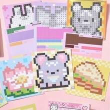 Handmade Pixel Bead Sticker Book Sweet Soft Island Series Pixel Bead Book Handmade DIY Coloring Book Birthday Gift And Play With Friends - Multicolor - View 4