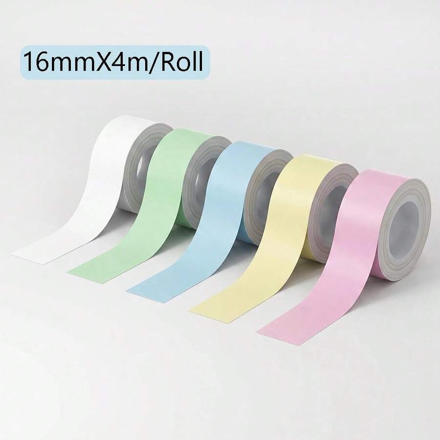 16mmX4m Continuous Thermal Label Printing Paper Solid Color Series Compatible With Q30, D35, P12, L1 Thermal Printers - 16mm X 4m - View 1