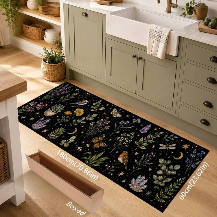 1pc Polyester Kitchen Drain Mat, Non-Slip Absorbent Quick-Dry Floor Mat, Kitchen Sink Countertop Mat, Home Door Mat, Living Room Bedroom Bathroom Decorative Mat, Pet Mat, Holiday Home Gift - Multicolor - View 8