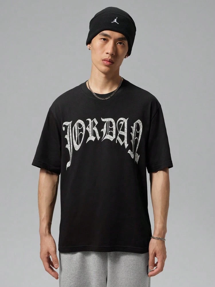 Jordan Men's AS BRK S GOTHIC 85 SS Crew Neck Short Sleeve Knit Collarless T-Shirt TIO0020-010 - Black - View 1