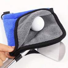 1PC Lightweight Pocket-Sized Golf Accessory, Suitable For On-Course Play And Training Practice; Thick Microfiber Inner Layer With Strong Cleaning Power To Remove Dust And Mud From Golf Equipment; Elastic Opening Structure For Easy Golf Ball Retrieval And Club Face Cleaning; Sturdy Metal Carabiner For Quick Attachment To Golf Bags And Backpacks; Essential Cleaning Tool For Daily Outdoor Golfers, Golf Club Set Accessory, And Small Indoor Simulator Golf Aid - Multicolor - View 9