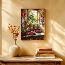 1PC DIY 5D Diamond Painting Kit Tomato Potted Plant Pattern - Round Full Diamond Art Mosaic Craft, Home Wall Decor, Unframed - No Frame - View 3
