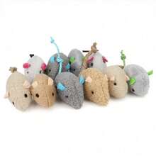 1-10pcs Set Rattle Cat & Mouse Toys, Faux Fur Cat & Mouse Toys, Interactive Cat Toys, Indoor Cat Toys - Multicolor - View 6