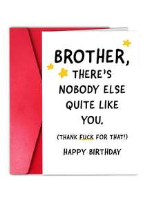 1張 Brother 生日卡－幽默小舅子/姐夫生日卡「Nobody Else Quite Like You」－適合他、男生、兄弟、男士、Bro - 查看 1
