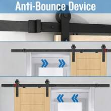 SAILUN Sliding Door Kit 183/200/366cm Barn Door Sliding Track Set Heavy Duty Hardware Rail System Quiet Rolling Kit Include Roller And Guide For Single Door - 183cm, 6ft - View 3