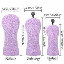 1pc Purple Plush Leopard Print Golf Club Head Cover, Suitable For Driver, Fairway Wood And Hybrid Clubs, Unisex Design, Durable And Stylish Golf Club Protection Cover - Multicolor - View 11