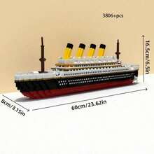 3000pcs Classic Luxury Cruise Ship Model, Large Cruise Ship 3D Puzzle Creative Art Collection Display, Birthday Valentine's Day Toy Gift, Elegant Decorative Ornament, High-Quality Building Blocks, Stable Structure, Collectible Model, Adult DIY Stress Relief Project - Multicolor - View 8