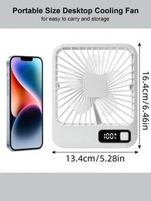1PC 5-Speed 180° Foldable Desk Fan, Desktop & Hanging Dual Use, Quiet USB Rechargeable, Multi-Angle Airflow For Home, Office & Outdoor - 彩色 - 查看 3
